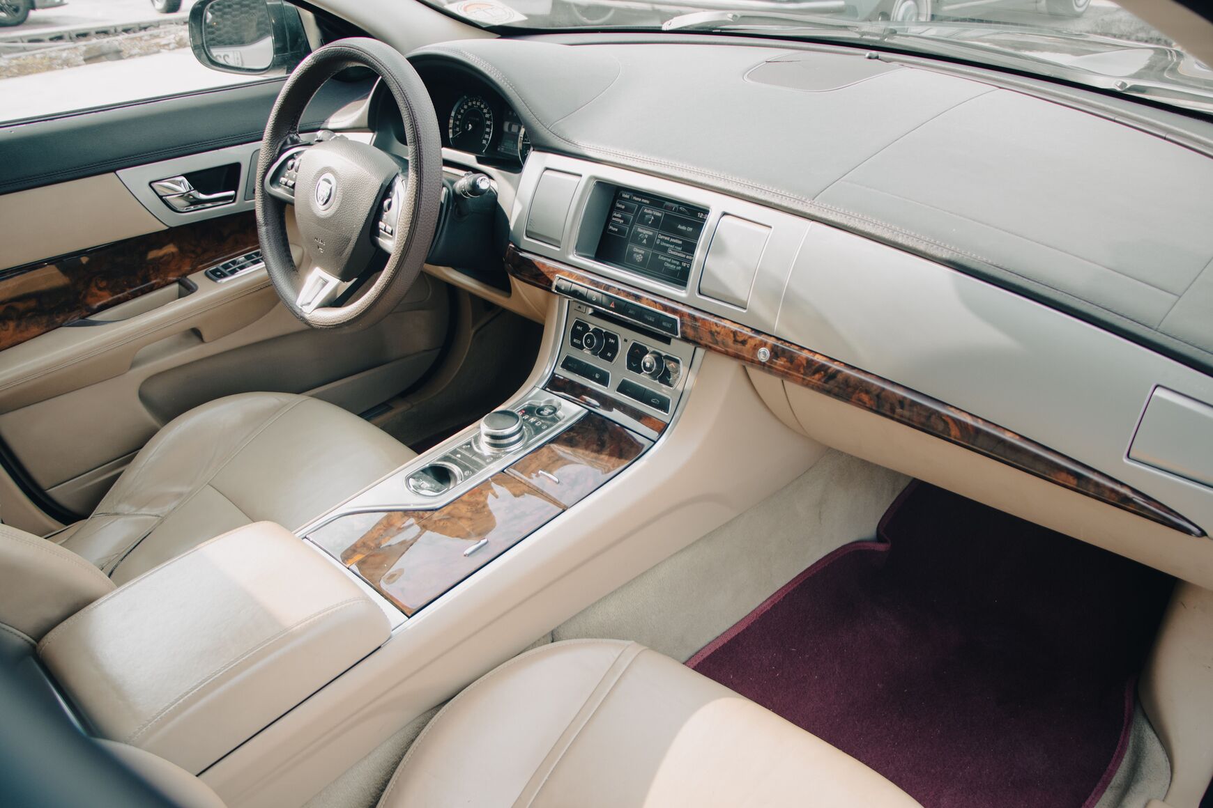 Automotive dashboard interior protected from intense sunlight